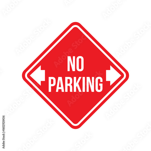 Urban restriction sign showing no parking traffic rule