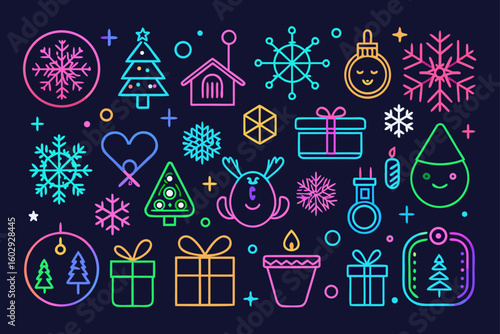 Wallpaper Mural set of christmas icons Torontodigital.ca