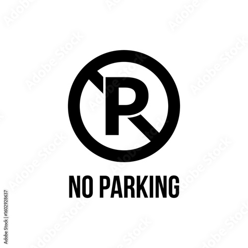 Urban restriction sign showing no parking traffic rule