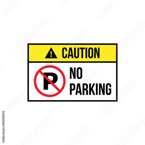 Urban restriction sign showing no parking traffic rule