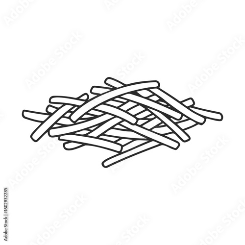 Simple line art of a wooden log pile – stock vector icon in line style