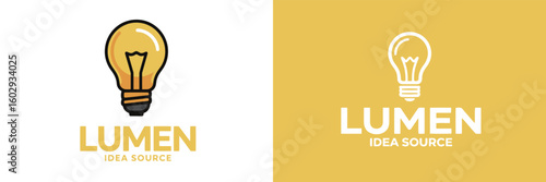 Bright Yellow Light Bulb Logos Symbolizing New Ideas and Creative Inspiration Source