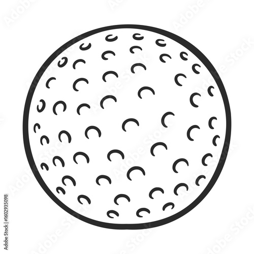 Outlined golf ball with dimple pattern – stock vector icon in line style