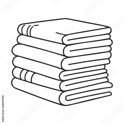 Stack of books outline illustration for educational and literary themes – stock vector icon in line style