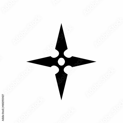 shuriken icon in flat vector silhouette style isolation on white background