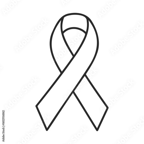 Outline drawing of awareness ribbon symbolizing support for various causes – stock vector icon in line style