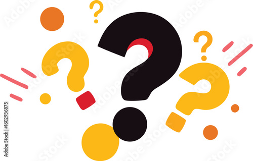 Colorful question marks and circles vector illustration symbol punctuation