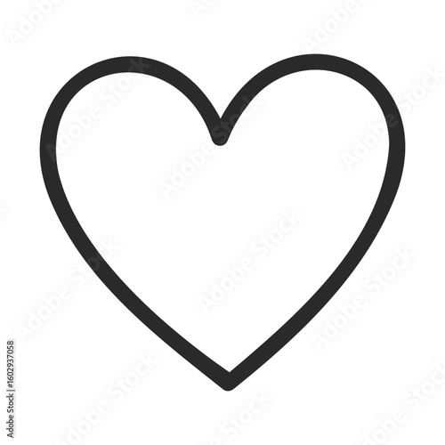 Minimalistic heart outline symbol in black and white design – stock vector icon in line style