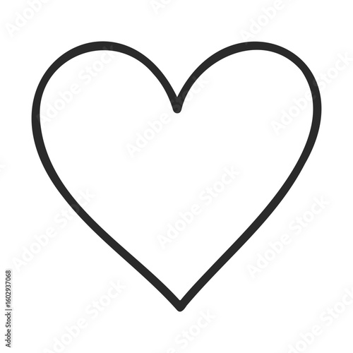 Minimalist black and white heart outline design – stock vector icon in line style