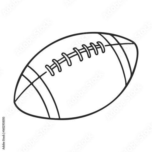 Simple black and white american football illustration – stock vector icon in line style