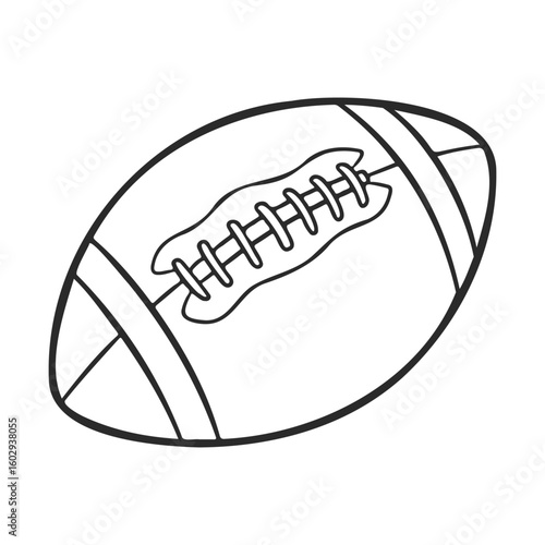 American football ball icon in black and white outline design – stock vector icon in line style