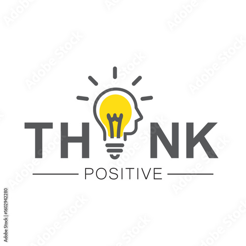 Motivational typography t-shirt design 'Just Positive Thinking'.