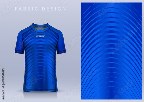 Fabric textile design for Sport t-shirt, Soccer jersey mockup for football club. uniform front view.	
