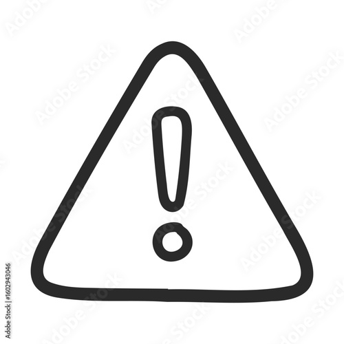 Black exclamation warning sign in triangle – stock vector icon in line style