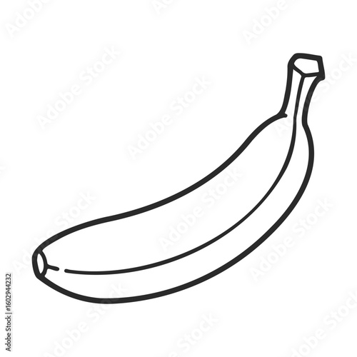 Hand-drawn outline of a banana in minimalist style – stock vector icon in line style
