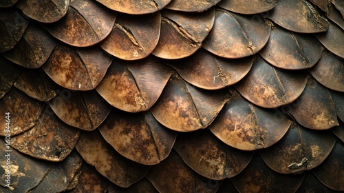 Wallpaper Mural Close-up of overlapping, dark brown scales, textured surface. Torontodigital.ca