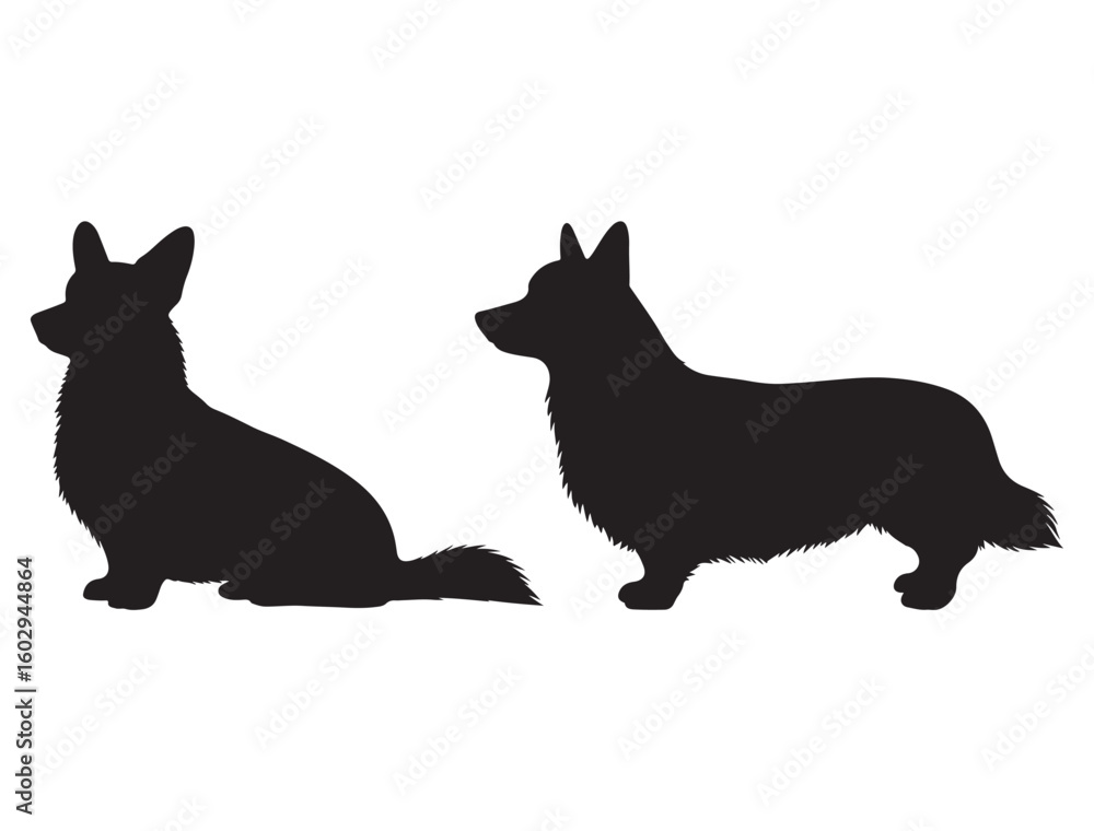CORGI DOG SILHOUETTE CORGI DOG SILHOUETTE