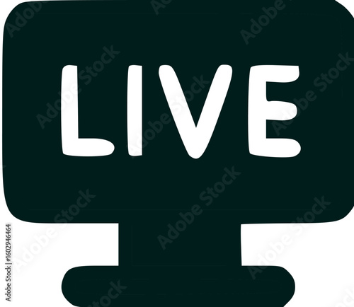 Live stream indicator on a computer monitor screen.