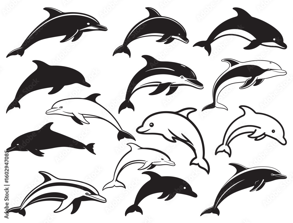 Naklejka premium DOLPHIN SILHOUETTE