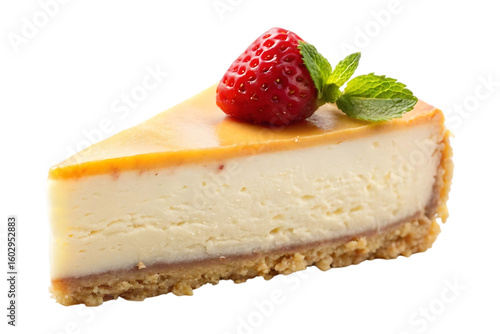 slice of cheesecake image isolated on a transparent background