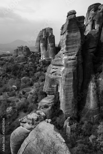 Meteora, rock formation in the regional unit of Trikala, in Thessaly, in northwestern Greece, hosting one of the most impressive complexes of Eastern Orthodox monasteries. UNESCO World Heritage. 