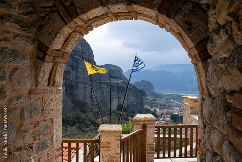 Part of the Meteora Monastery in Trikala, Thessaly, Greece. UNESCO World Heritage.