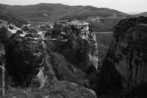 Meteora, rock formation in the regional unit of Trikala, in Thessaly, in northwestern Greece, hosting one of the most impressive complexes of Eastern Orthodox monasteries. UNESCO World Heritage. 
