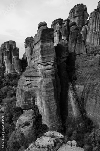 Meteora, rock formation in the regional unit of Trikala, in Thessaly, in northwestern Greece, hosting one of the most impressive complexes of Eastern Orthodox monasteries. UNESCO World Heritage. 
