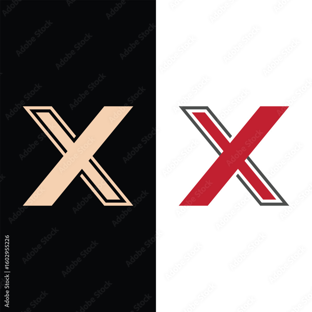 Obraz premium Modern letter X creative unique new shape stylish branding logo design.