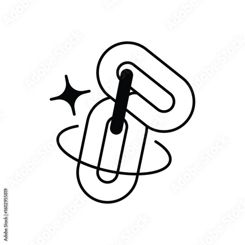 link building glyph icon with white background vector stock illustration