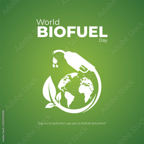 World Biofuel Day, Biofuel Day stock illustration, World Biofuel Day concept