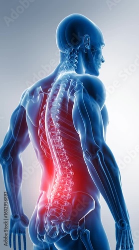 Understanding the Causes and Effects of Lower Back Pain in Human Anatomy, vertical video
