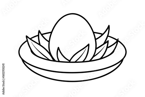 401k Retirement Nest Egg Line Art Icon – Minimalist SVG for Finance Apps & Websites