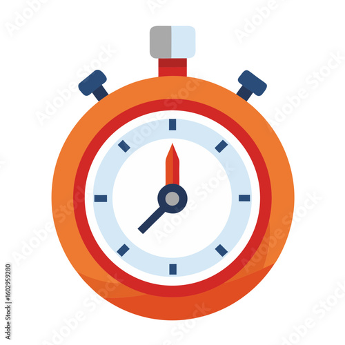 Orange stopwatch with red second hand timer time