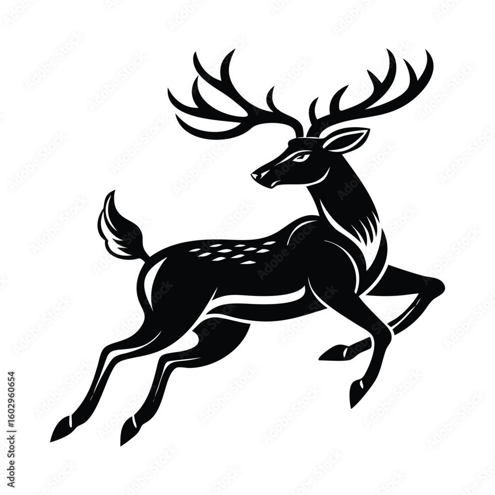 Fototapeta premium Majestic Deer Silhouette with Intricate Antlers