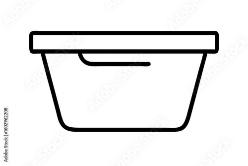 Minimalist Line Art of Bucket or Pail with Handle – Vector Illustration