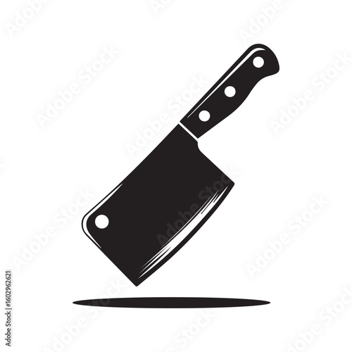 Versatile Cleavers: Beautiful Black Silhouette for Culinary Projects
