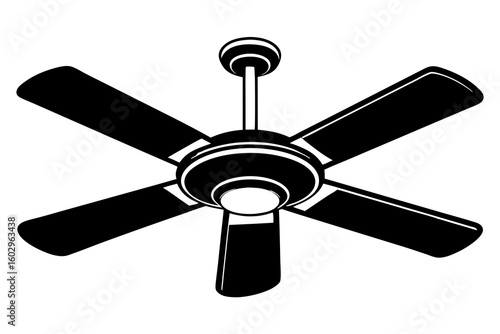 Ceiling Fan Icon – Flat Vector Illustration for Cooling and Air Circulation Apps