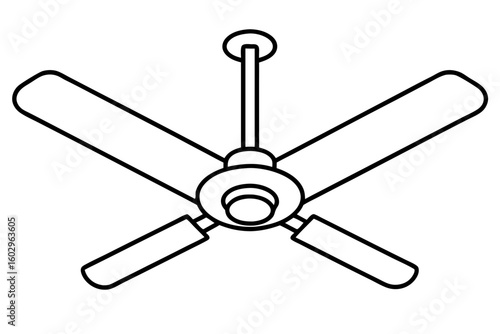 Ceiling Fan Icon – Flat Vector Illustration for Cooling and Air Circulation Apps