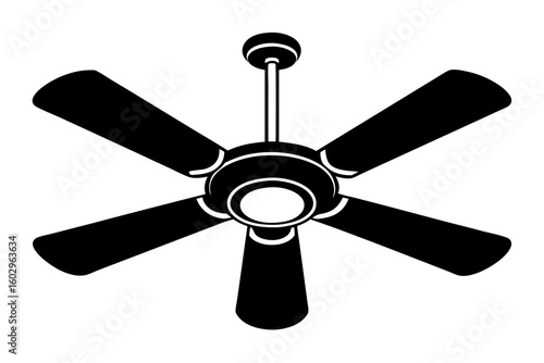 Ceiling Fan Icon – Flat Vector Illustration for Cooling and Air Circulation Apps