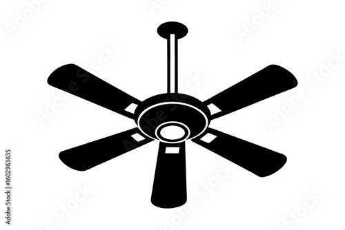 Ceiling Fan Icon – Flat Vector Illustration for Cooling and Air Circulation Apps