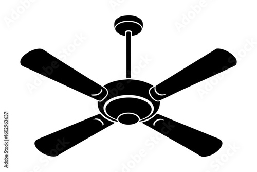 Ceiling Fan Icon – Flat Vector Illustration for Cooling and Air Circulation Apps