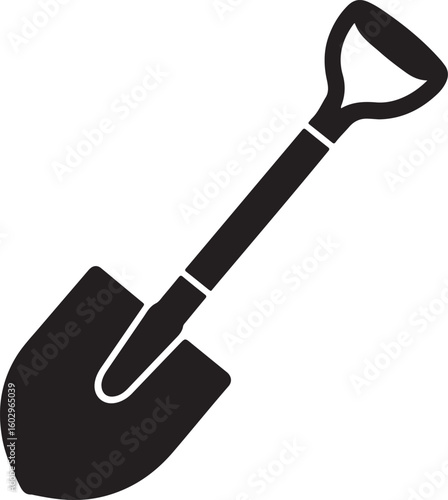 shovel spade silhouette vector illustration design