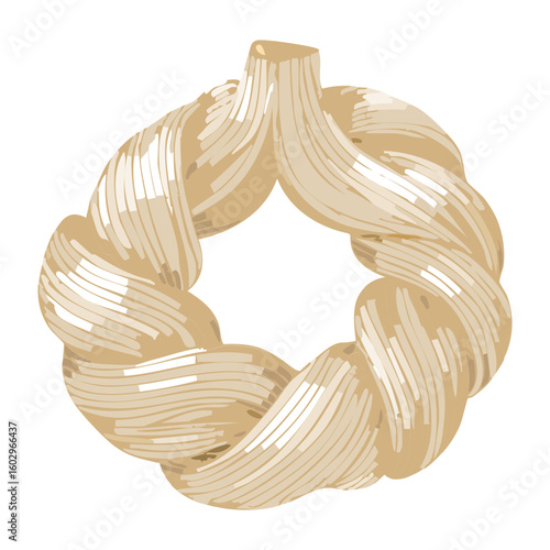 Light Brown Dough Twist - Vector Illustration