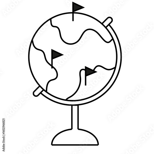 Map Navigation Line Icons