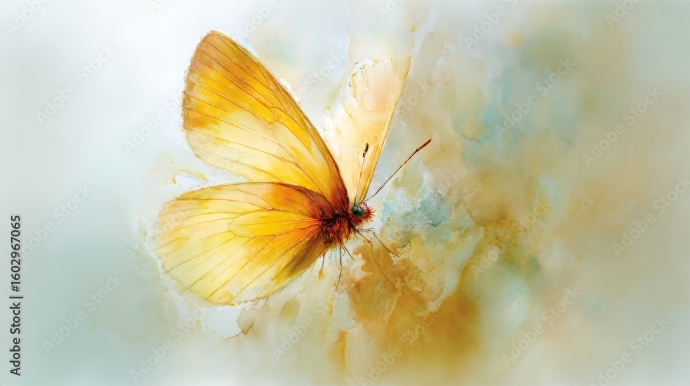 Fototapeta premium A captivating glimpse of butterfly's aerial dance in nature's embrace