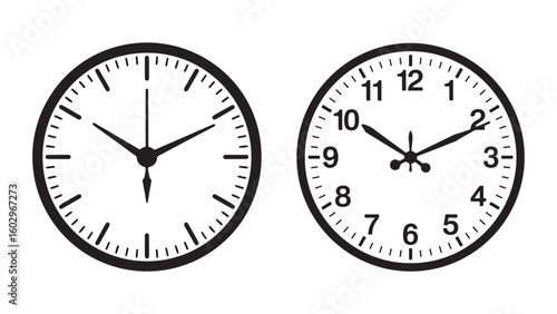Modern digital clock face with hour and minute hands