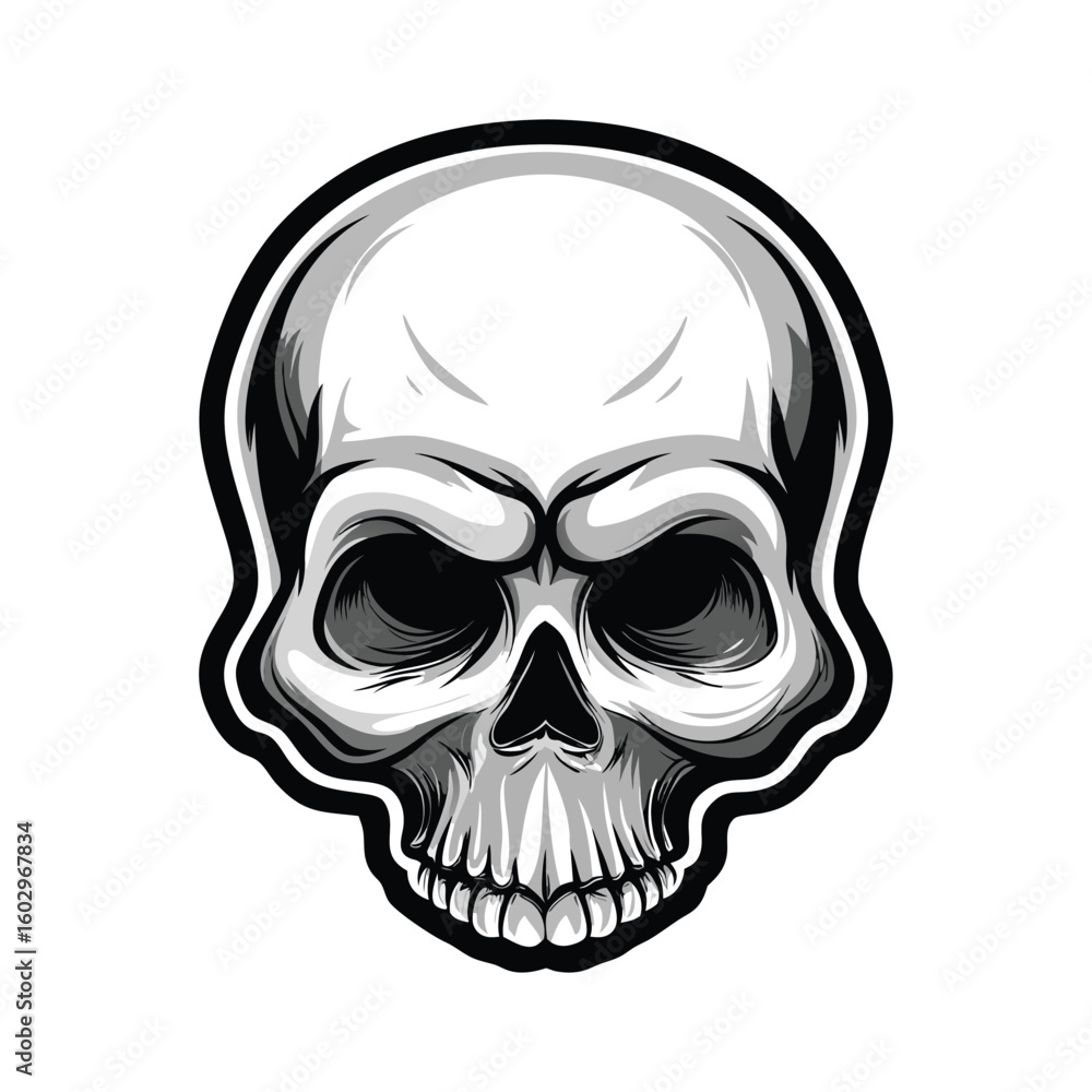 Fototapeta premium Detailed Skull Vector Art – Ideal for T-Shirts, Tattoos, Posters