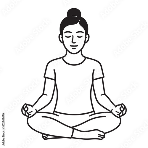 Peaceful woman in a meditation pose, perfect for wellness inspiration.