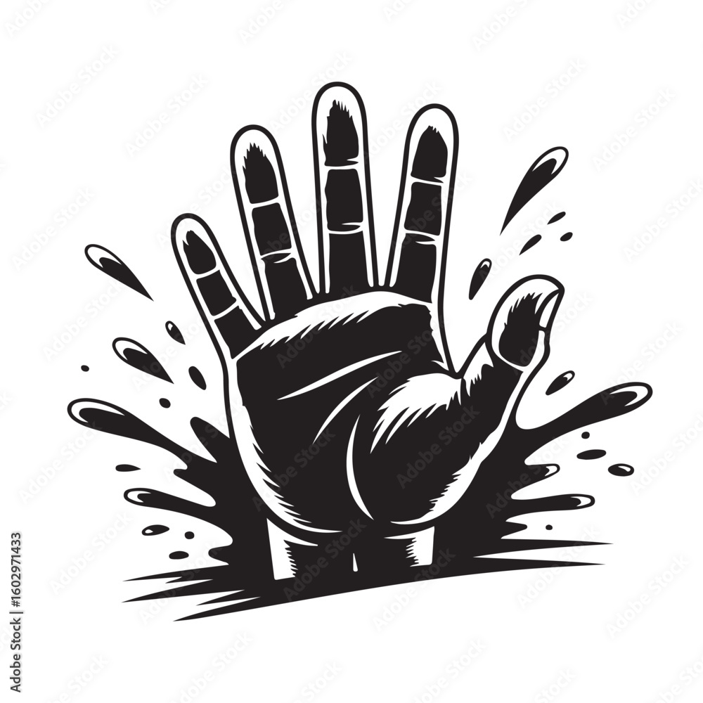 Obraz premium Stylized human hand vector illustration